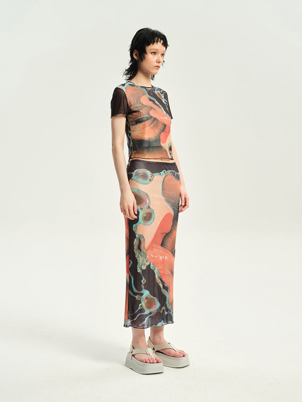 Tops & Skirts Smooth Stretch Face Unique Set-up