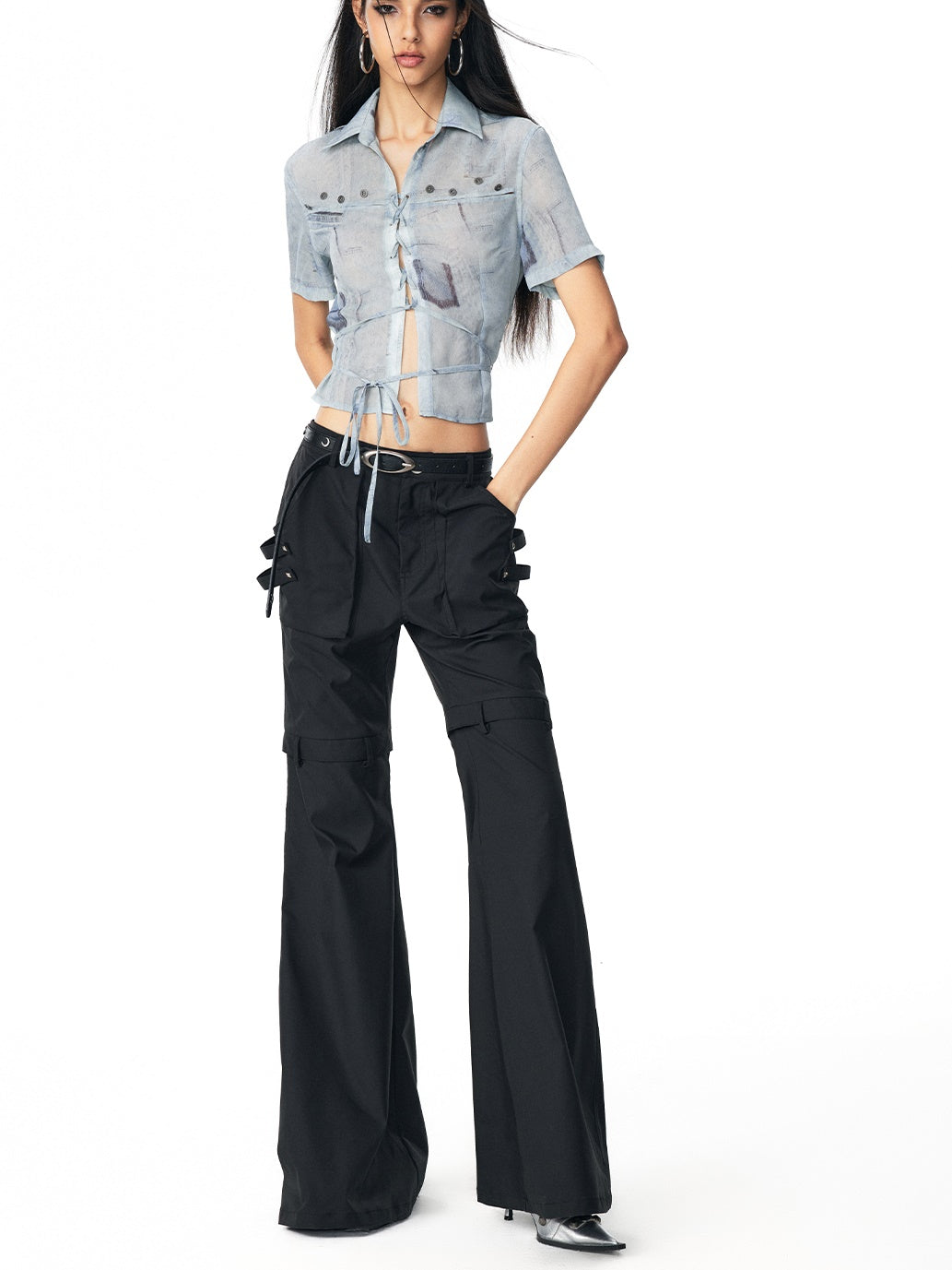 플레어 캐주얼 시원한 바지