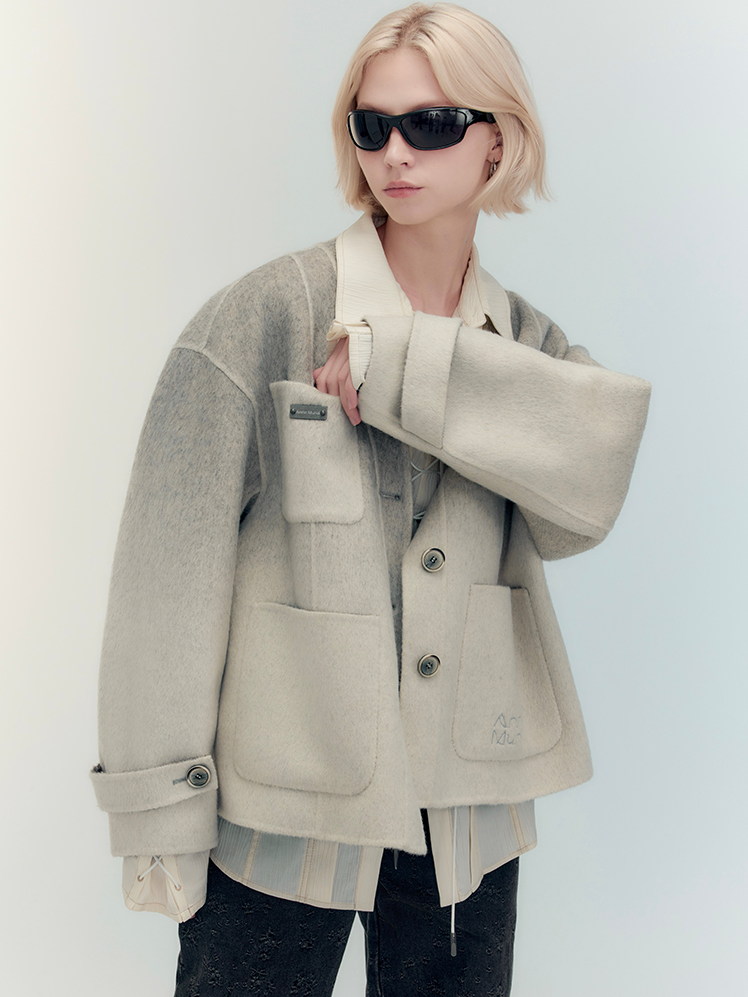 Nichi Wool Patchwork modischer Kurzschicht