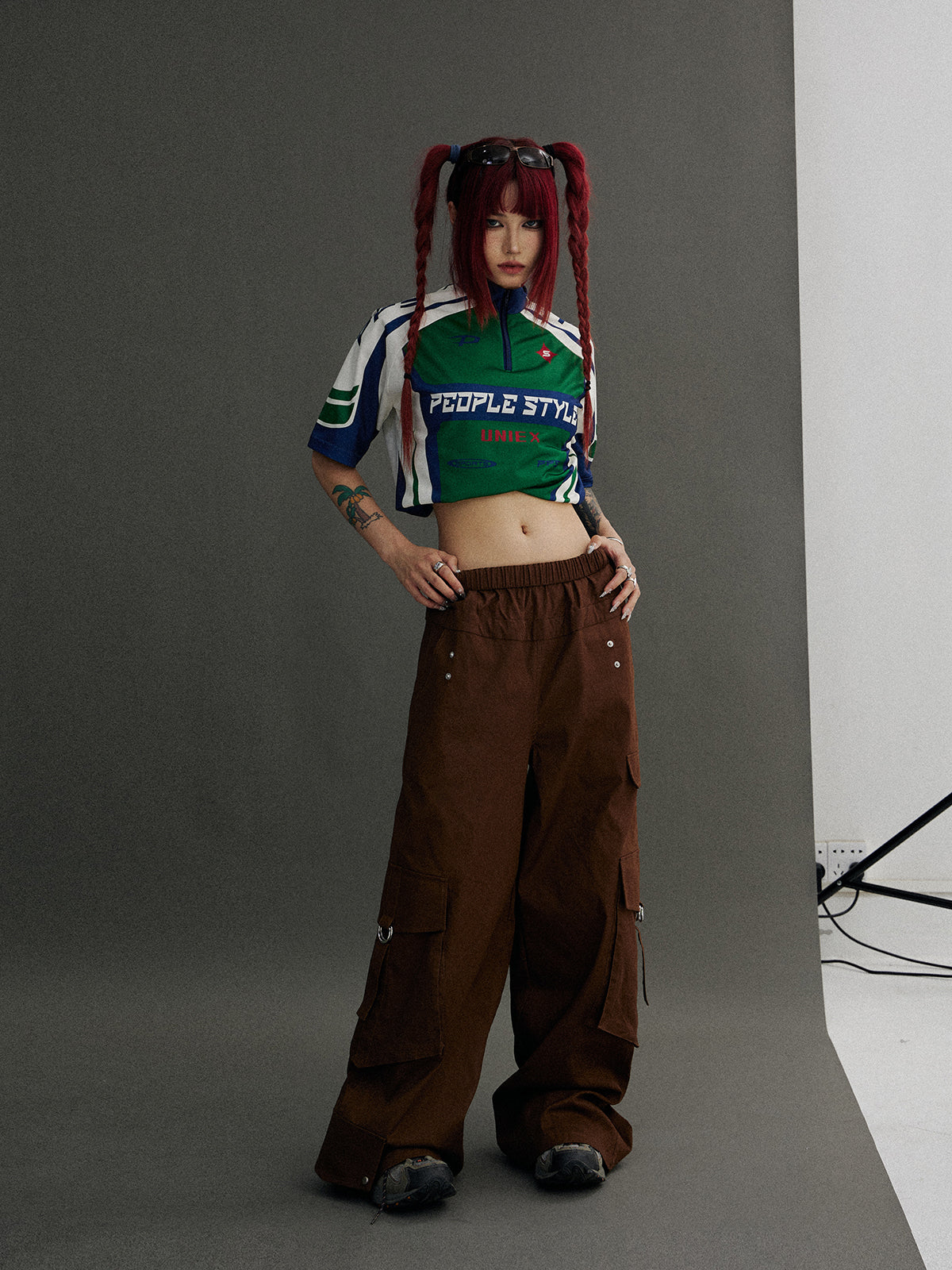 Side-Pocket Wide-Leg Casual Pants
