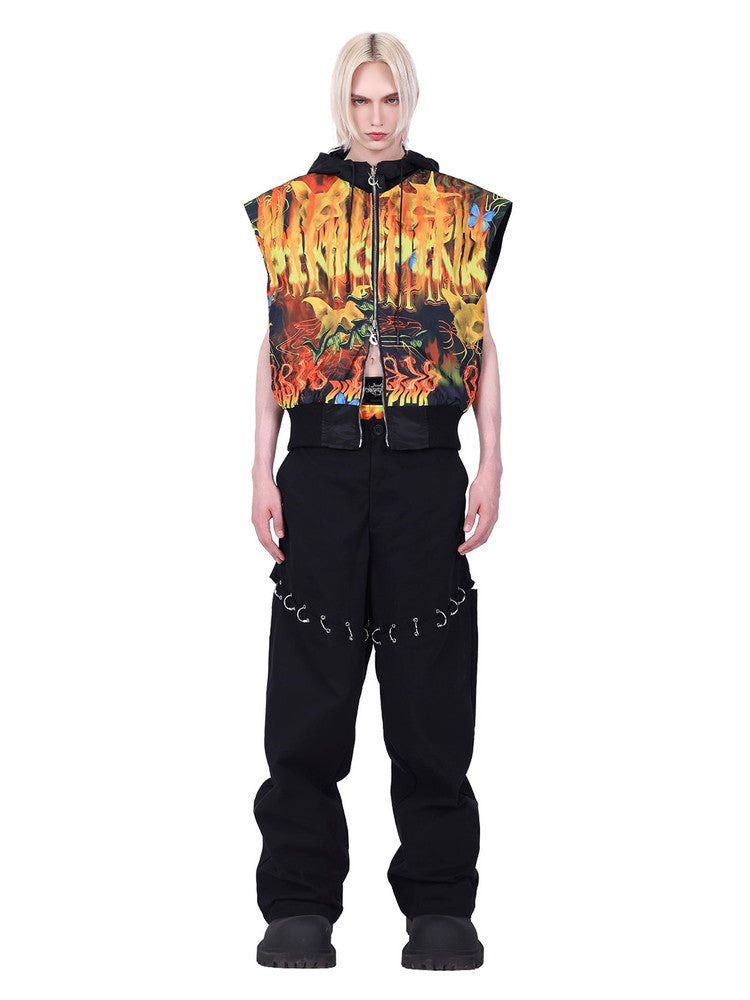 Unisex Reversible Fur Hoodie Double-Zip Vest