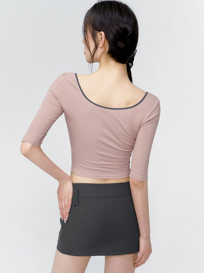 Ribbon Tight Cropped Ribbon Cutsew