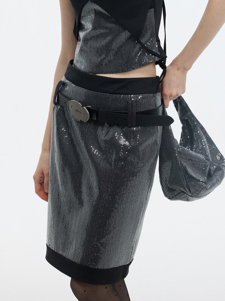 Sequins Luxury Nichi Middle Skirt