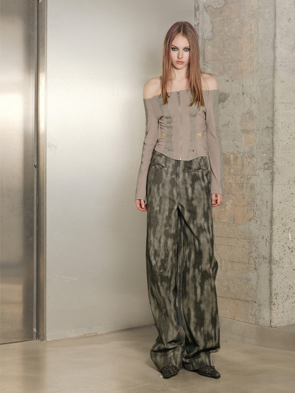 Off-Shouder-Seitenschnitte Nichi Enge Reißverschlüsse