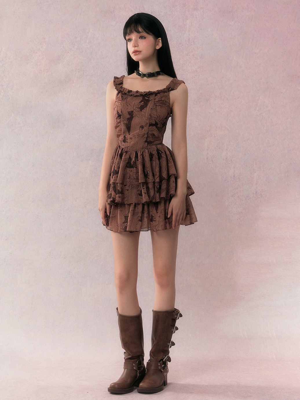 Retro Tiered Fluffiy Mini-One-Piece