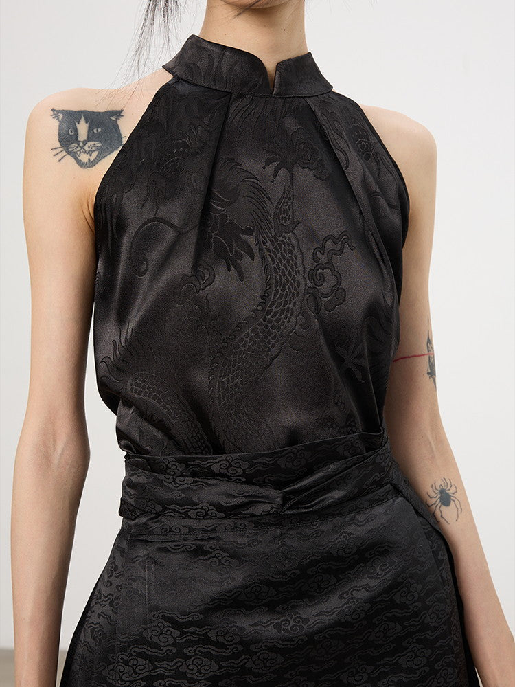 China American-Sleeve Stifty Chic High-End-Bluse & Langstachel