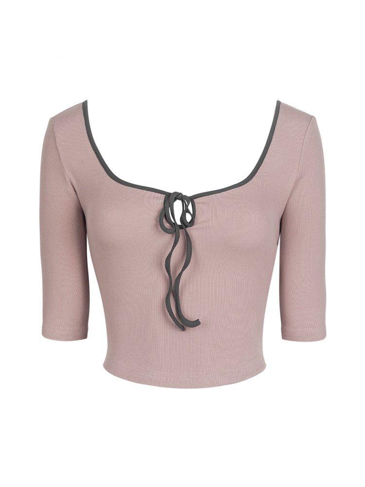Ribbon Tight Cropped Ribbon Cutsew