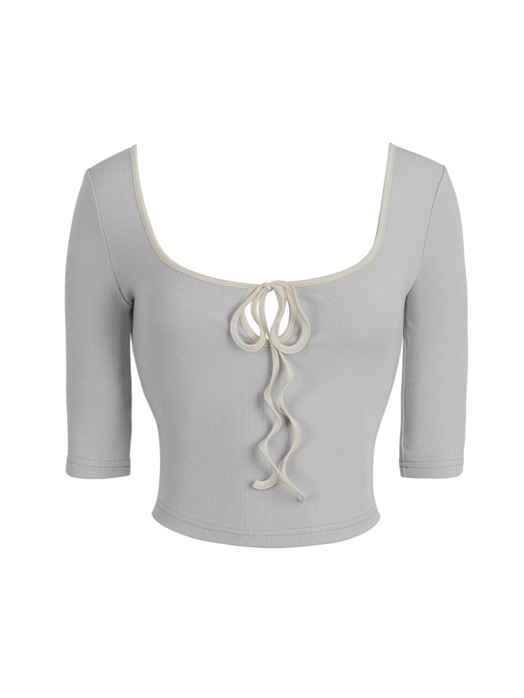 Ribbon Tight Cropped Ribbon Cutsew
