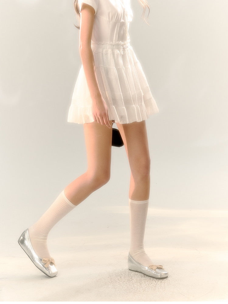 Lace Tiered Sheer Feminine Skirt