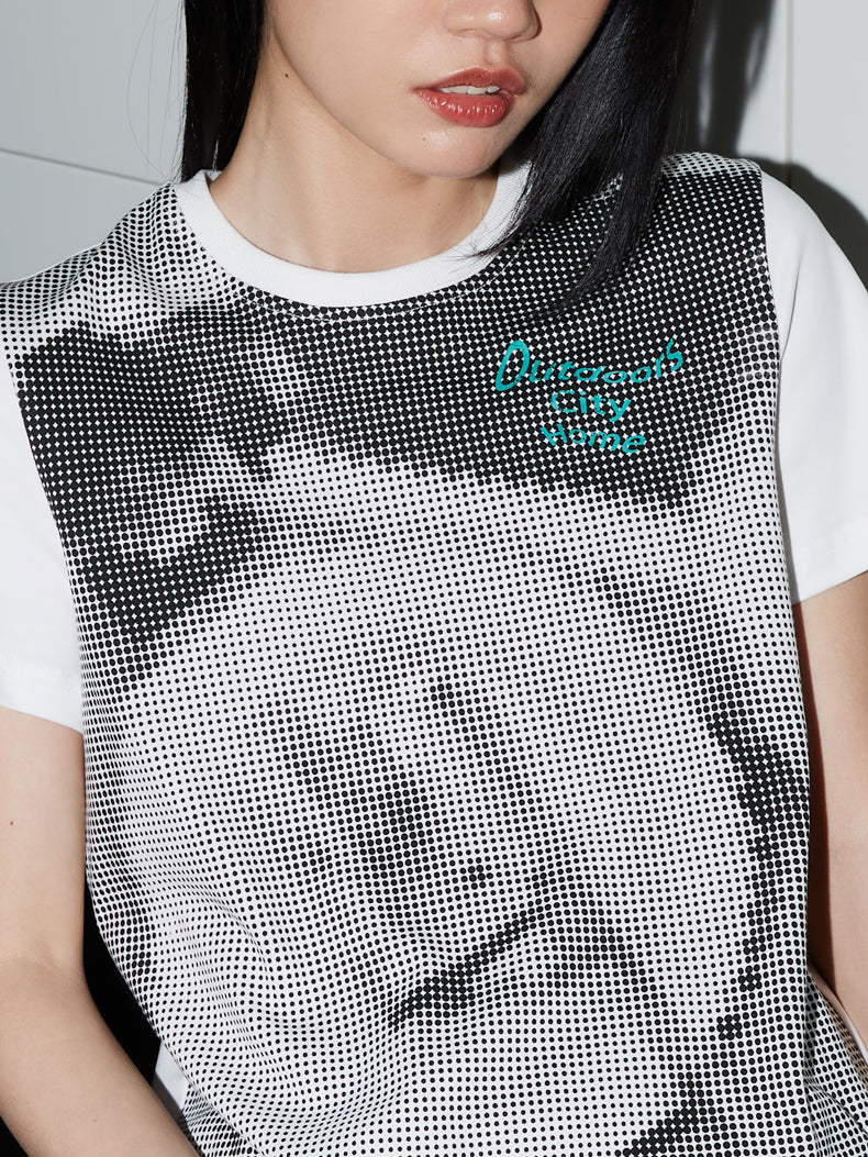 그림 니치 레트로 모자이크 티셔츠