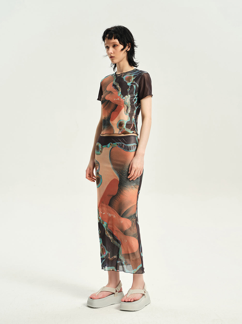 Tops & Skirts Smooth Stretch Face Unique Set-up