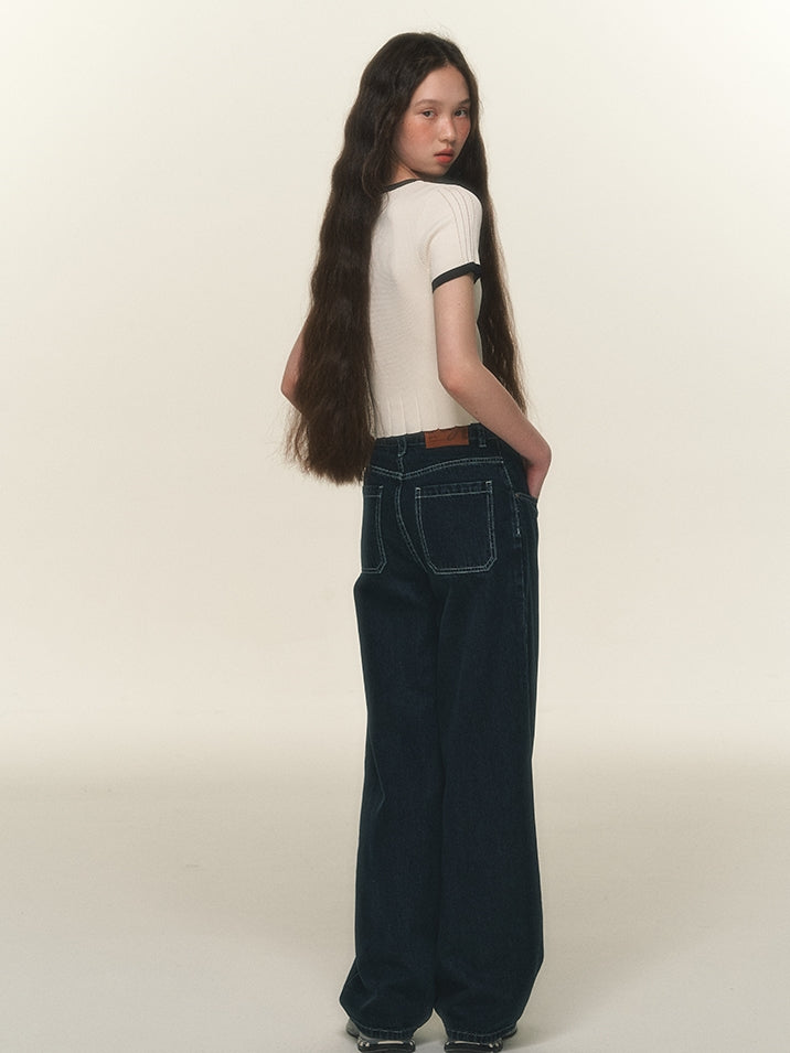 Cropped Feminine Bi-Color Summer-Knit