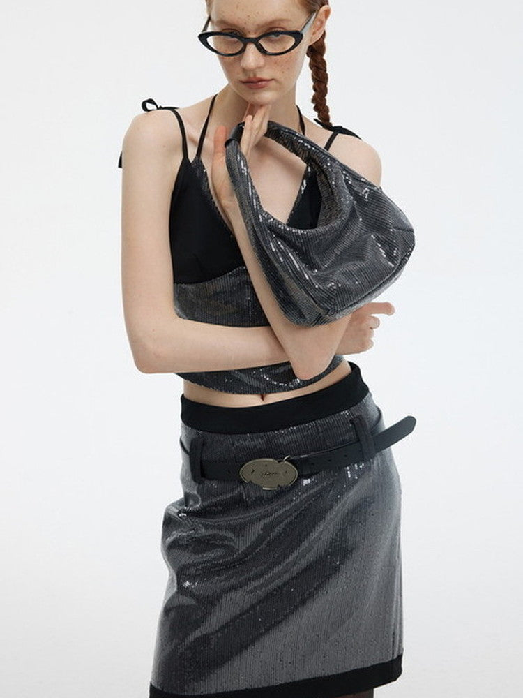Sequins Luxury Nichi Middle Skirt
