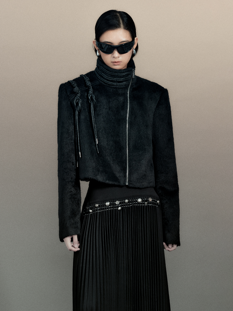 Nichi Rope Stand-Collar Wool High-End Jacket