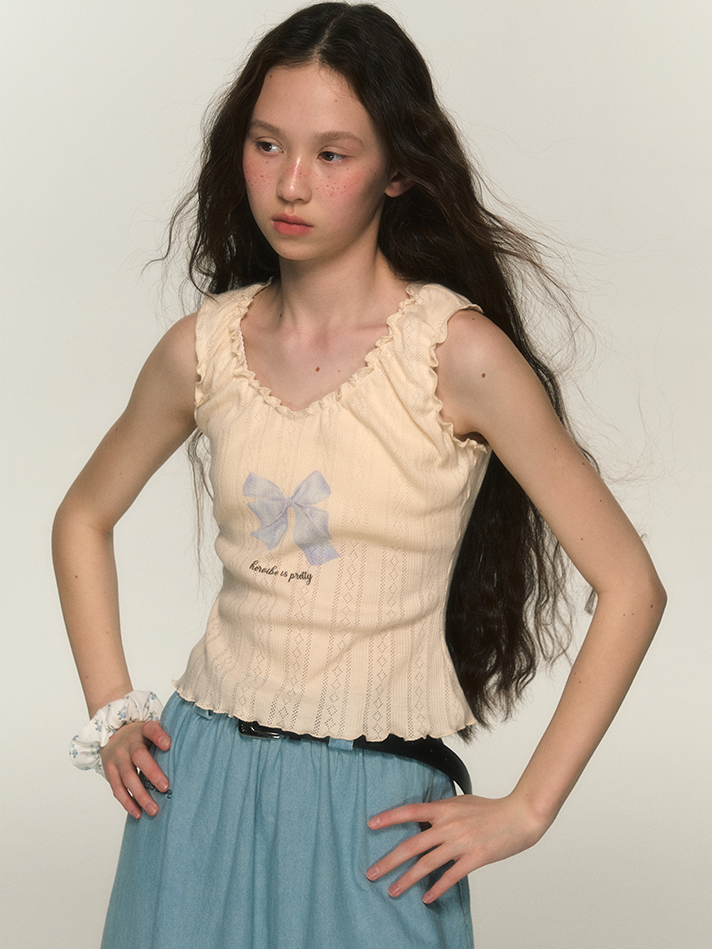 Ribbon Mellow Girly Sleevels Summer-Take