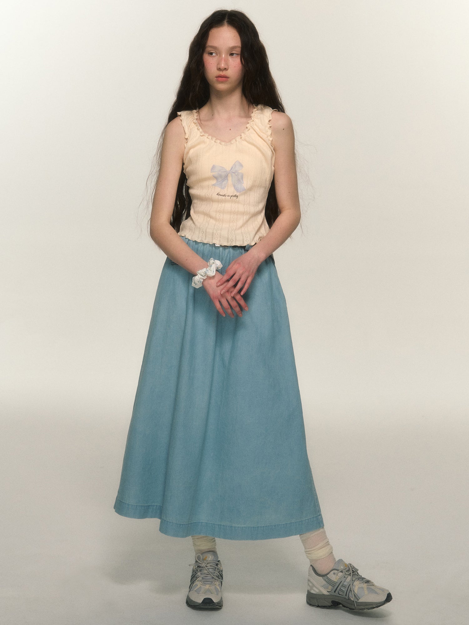Ribbon Mellow Girly Sleevels Summer-Take