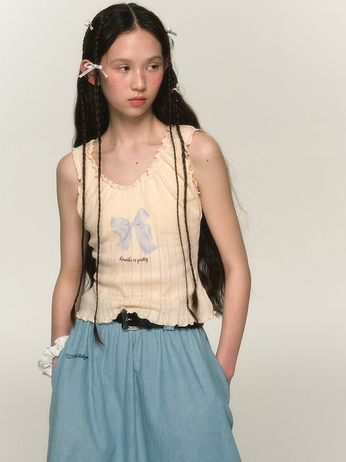 Ribbon Mellow Girly Sleevels Summer-Take