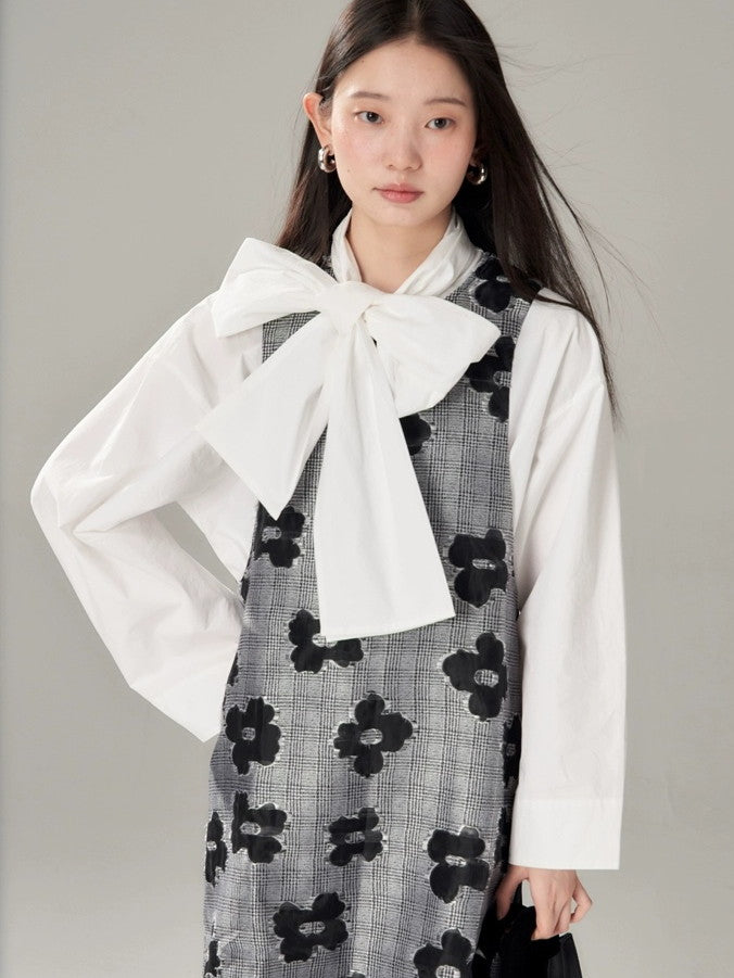 Checked Girly Rack No-Ärmer Blumenmonoton ein Stückschichtiger