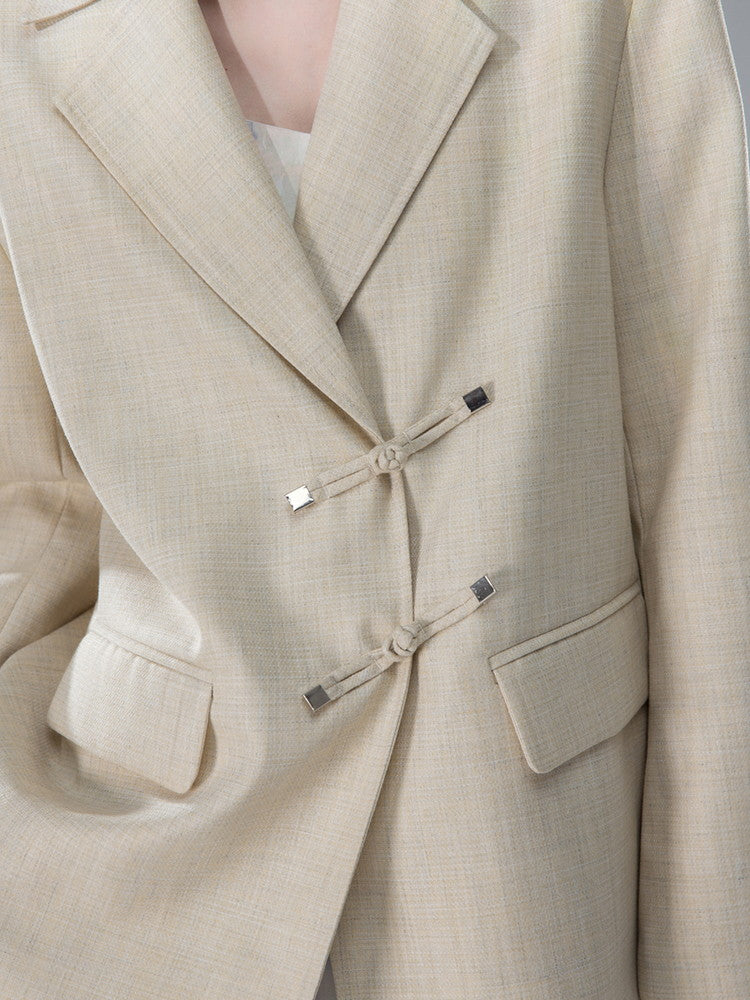 Jacket&Mini-Skirt Lace Box-Pleats Ovreszie Suit Set-Up