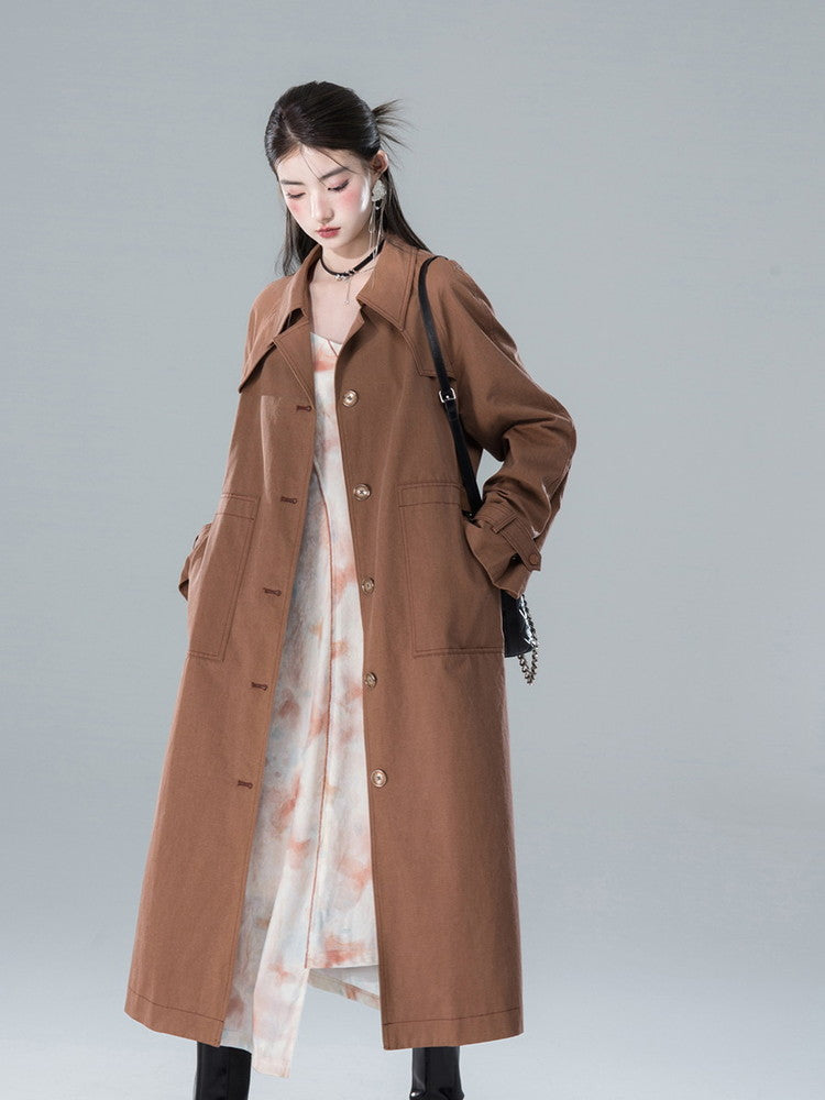 Classy Simple Oversize Long Trench-Coat