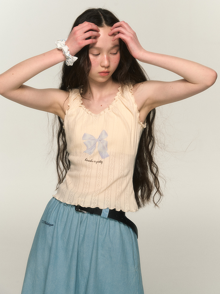 Ribbon Mellow Girly Sleevels Summer-Take
