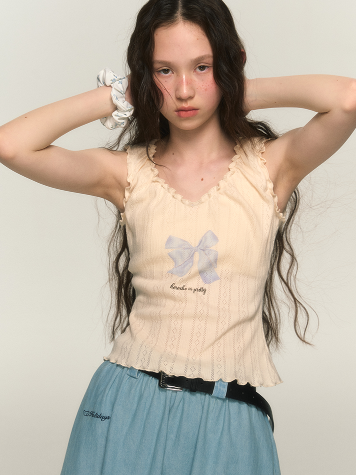 Ribbon Mellow Girly Sleevels Summer-Take
