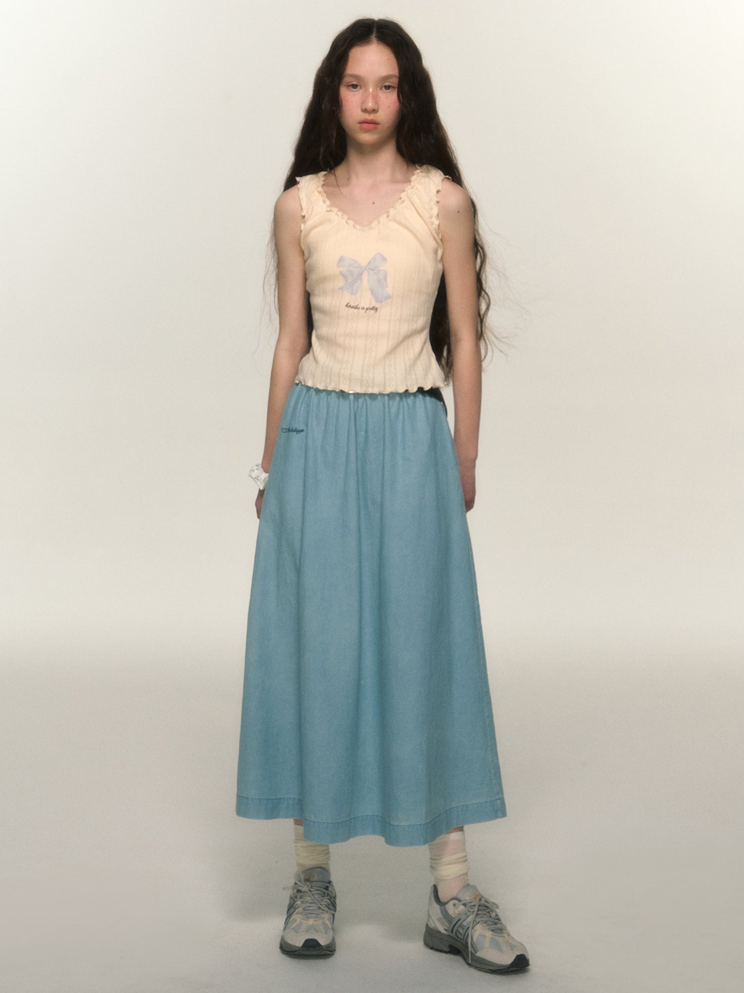 Ribbon Mellow Girly Sleevels Summer-Take