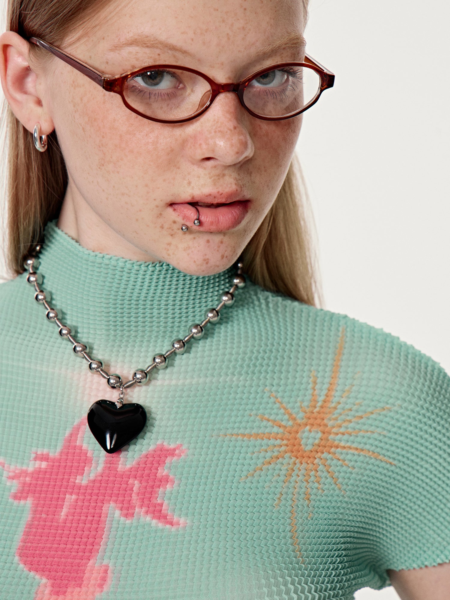 와플 레트로 하이넥 파스텔 Cutsew 여름 니트