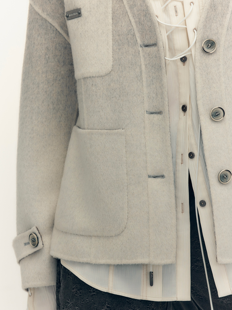 Nichi Wool Patchwork modischer Kurzschicht