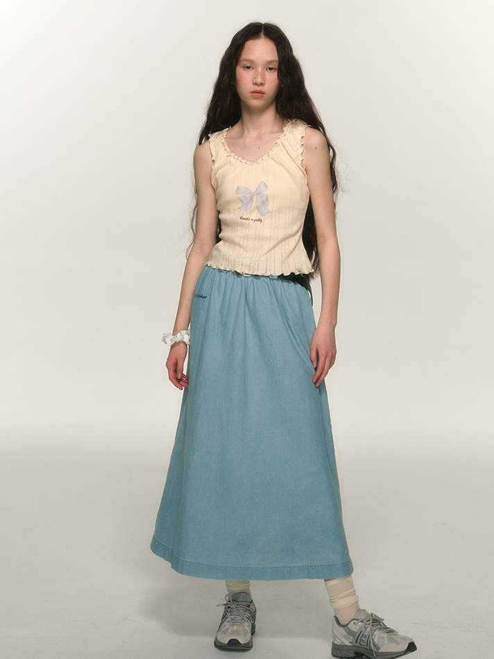 Ribbon Mellow Girly Sleevels Summer-Take