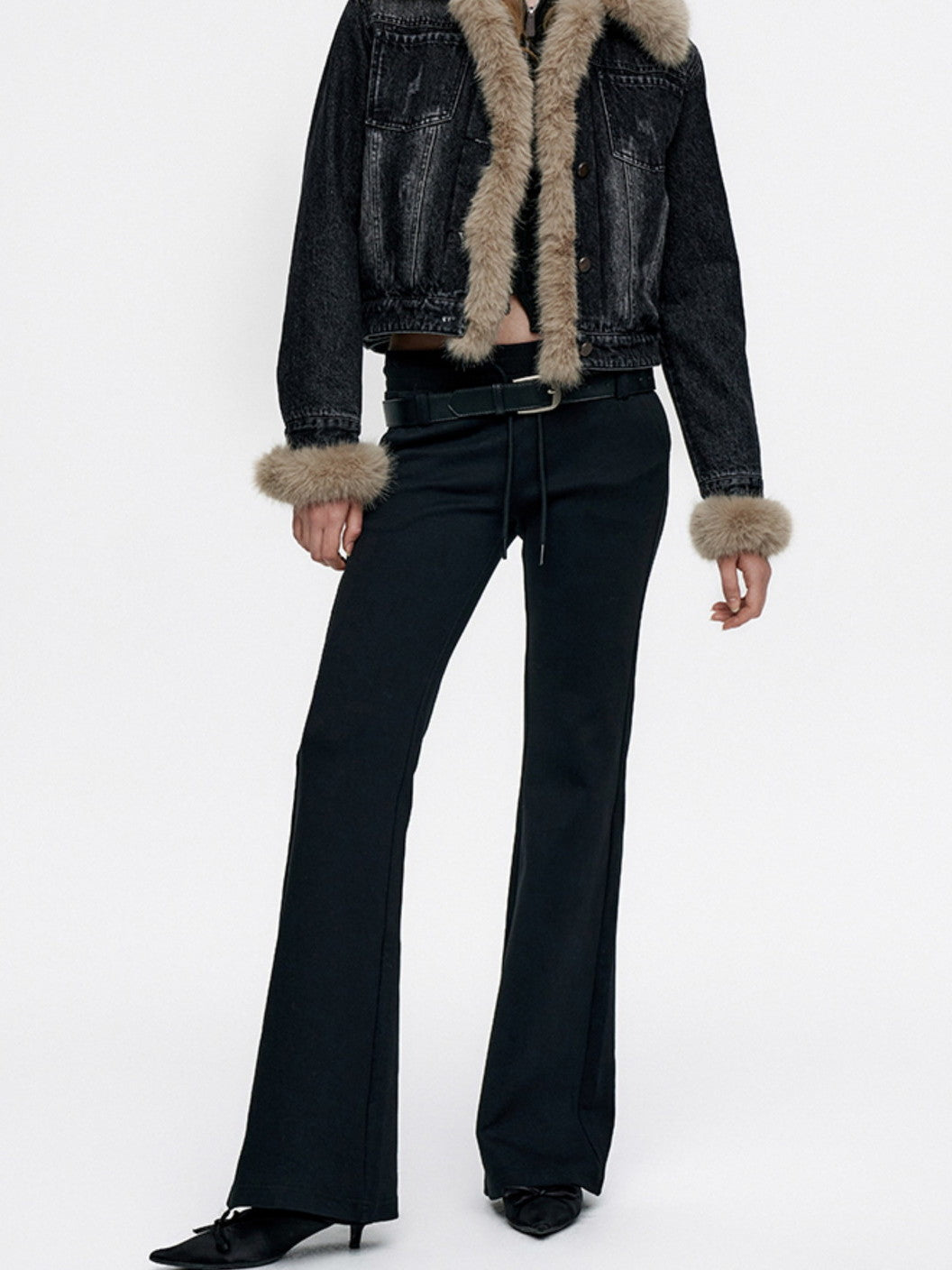 Drawstring Warm Casual Relax Flrae-Pants