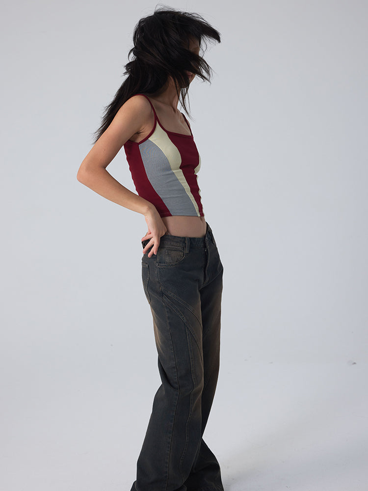 지퍼 슬림 스트레치 짧은 간단한 갈비뼈