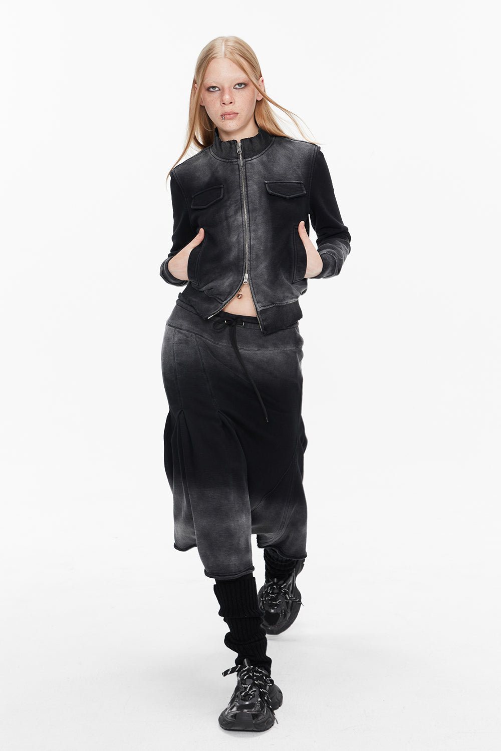 데님 페이디드 빈티지 캐주얼 블루종 & 파카 & 스커트