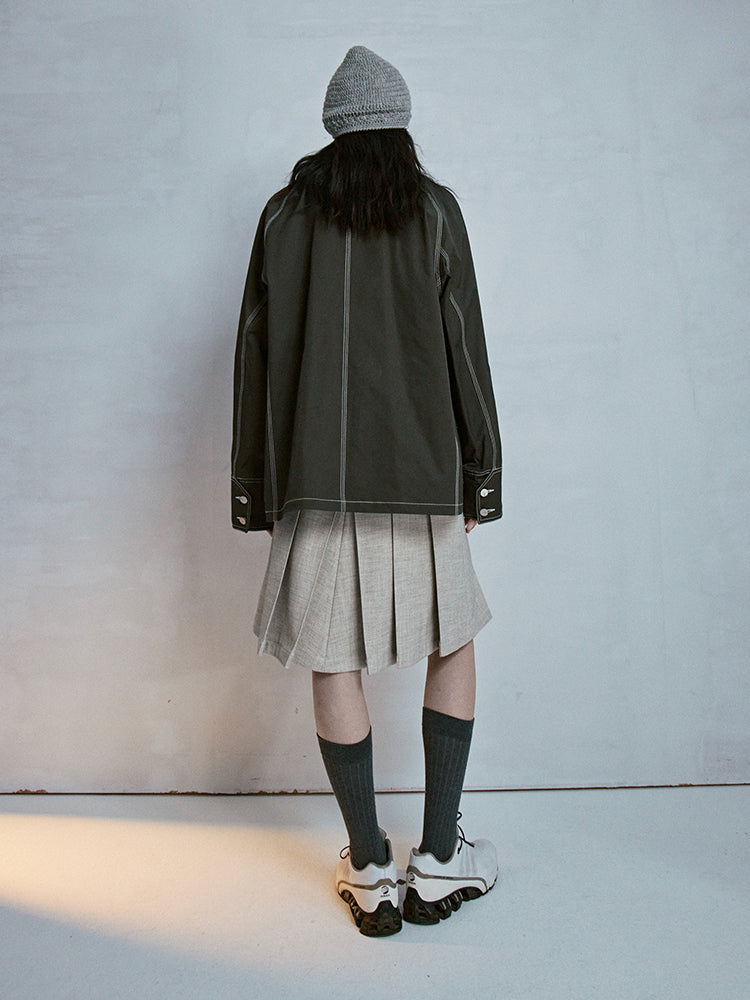 Stitch Oversize Casual Retro Jacke
