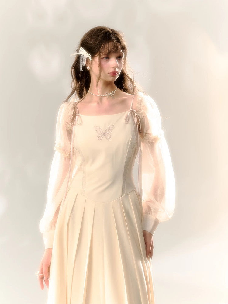 Long-Sleeve Lace Sheer Ballon Bolero