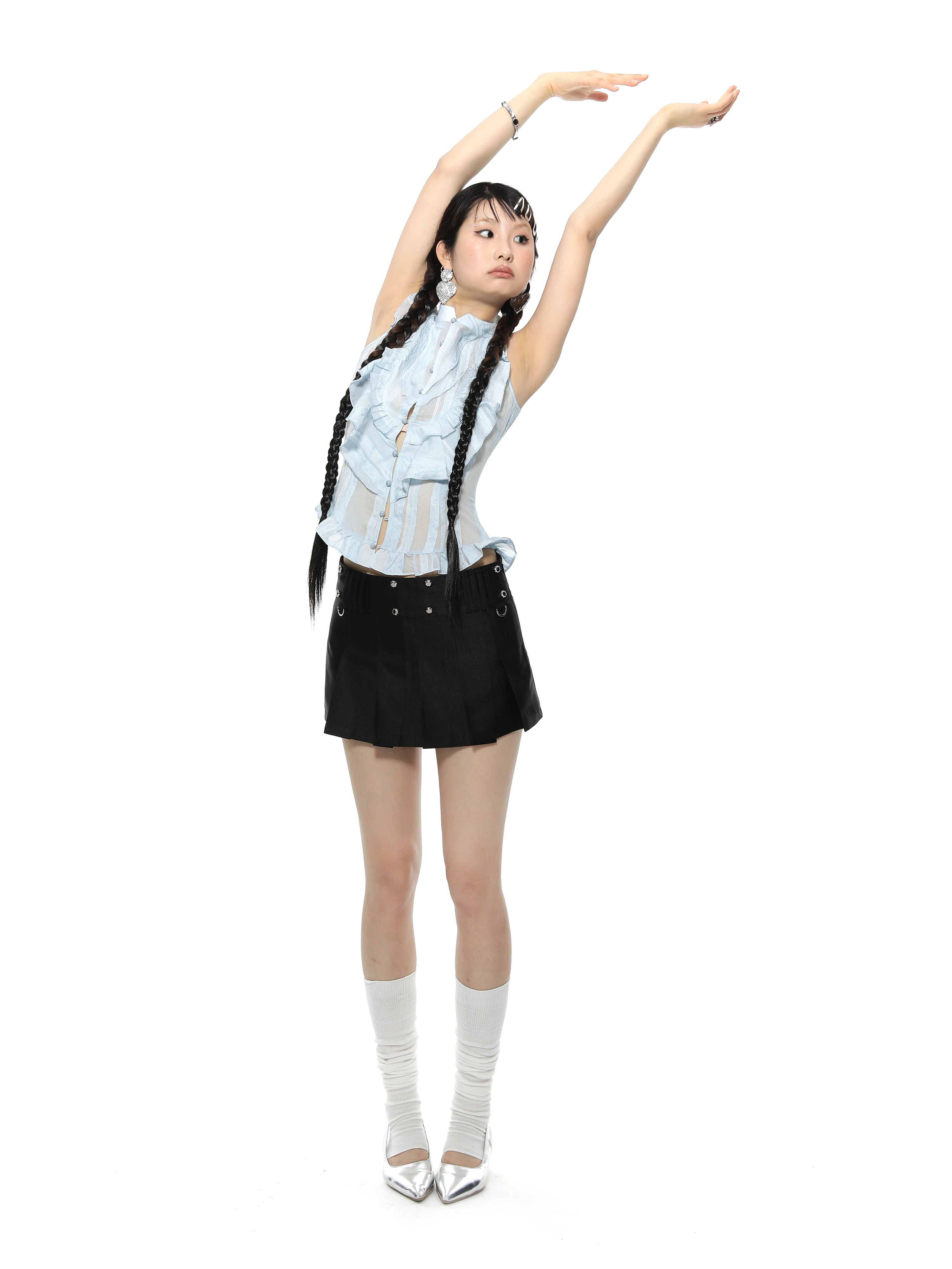 Bloße Schnickschnack schlanke süße Retro -Bluse