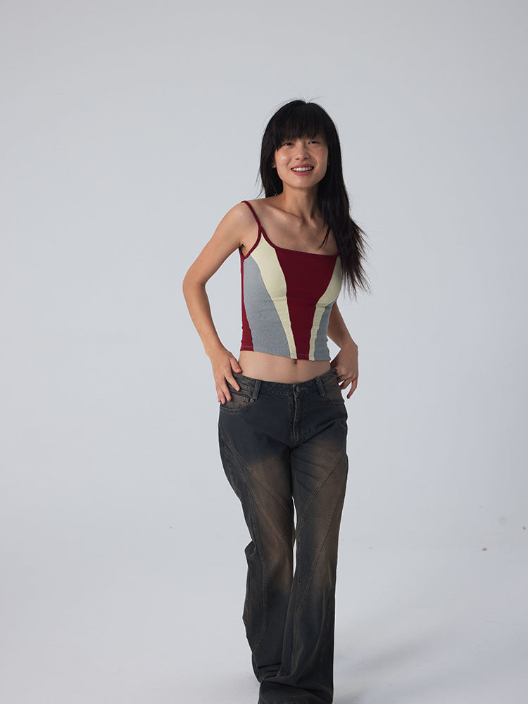 지퍼 슬림 스트레치 짧은 간단한 갈비뼈