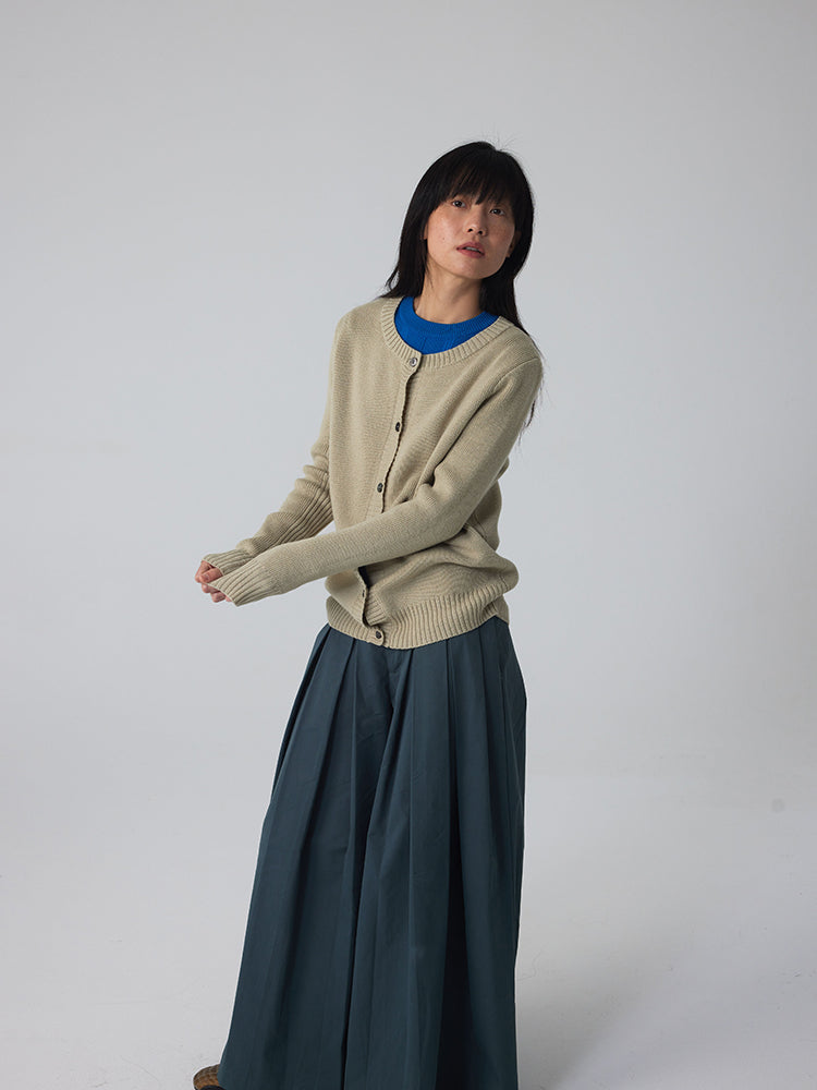 Strick-Crew-Hals Einfacher schicker Retro-Strickjacken