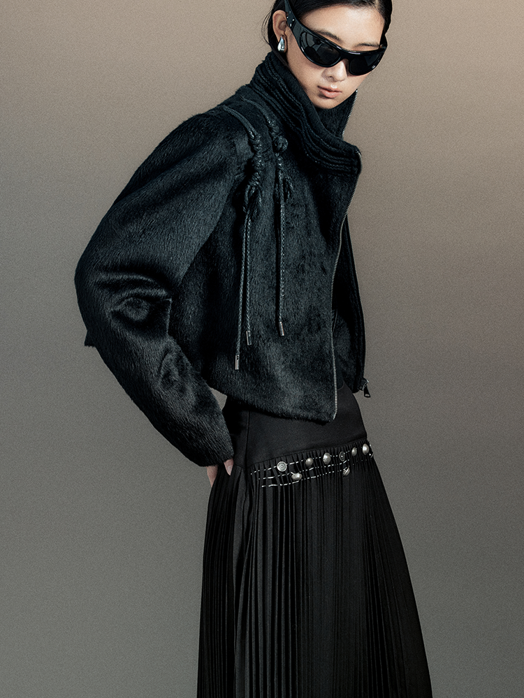 Nichi Rope Stand-Collar Wool High-End Jacket