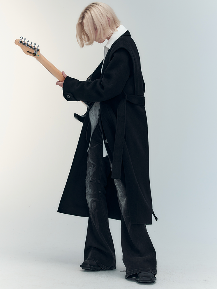 하이엔드 울 니치 버튼 쿨 롱 코트