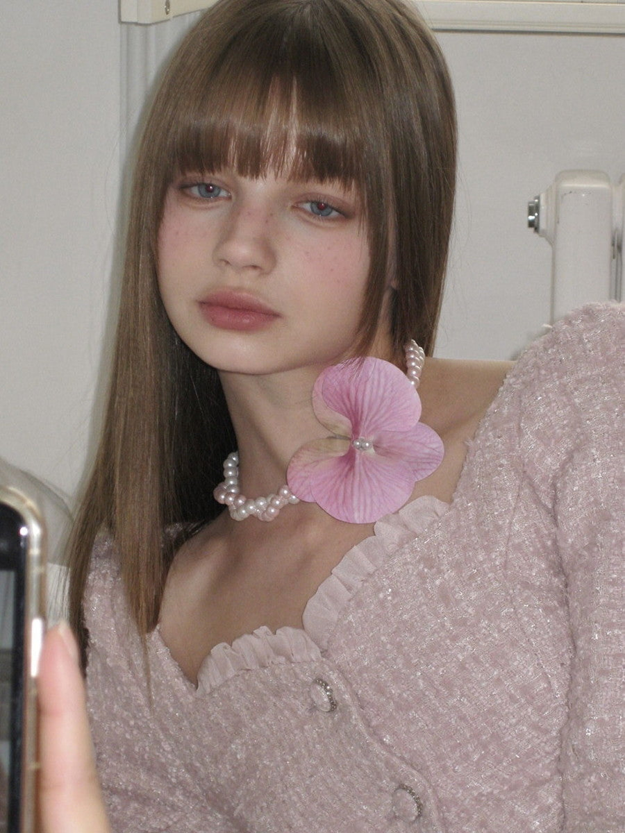 Tweed Feminine Setup-Anzug Slim Jacket & Minirocke