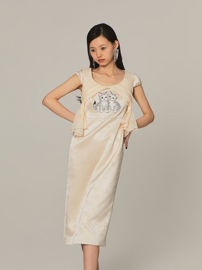 Cat Fancy Ciffon Unique Long One-Piece