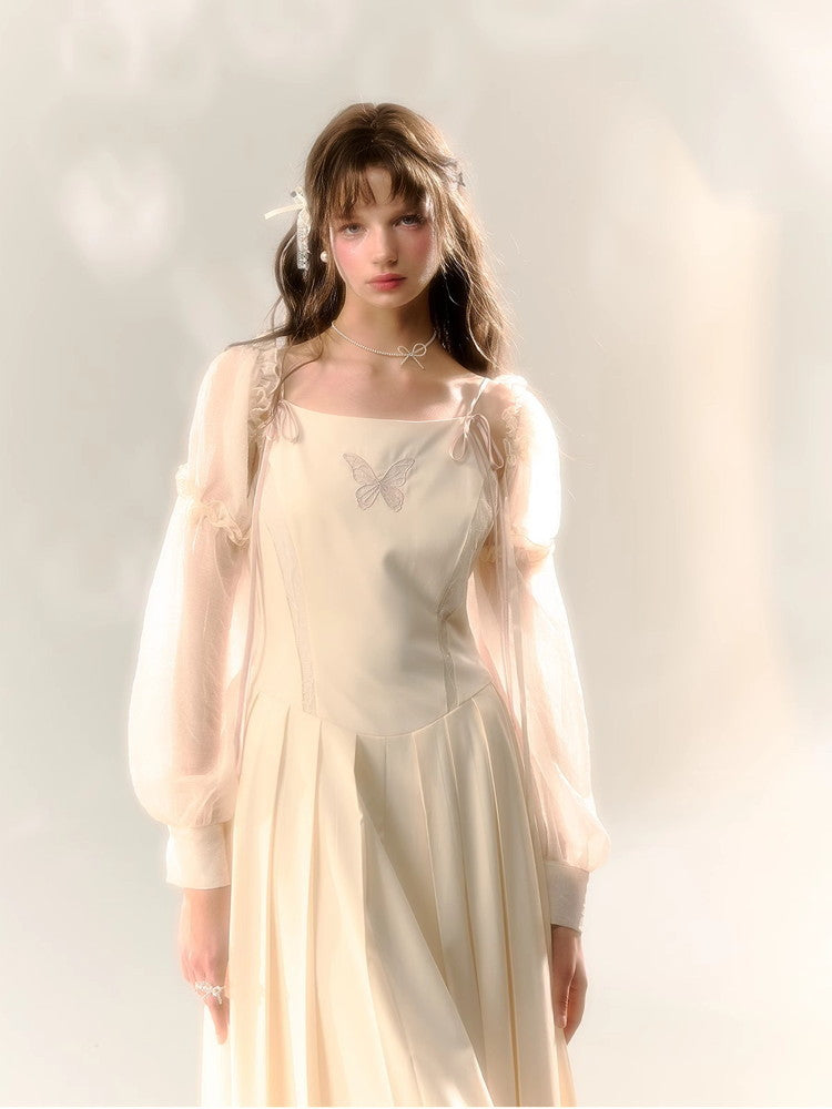 Long-Sleeve Lace Sheer Ballon Bolero