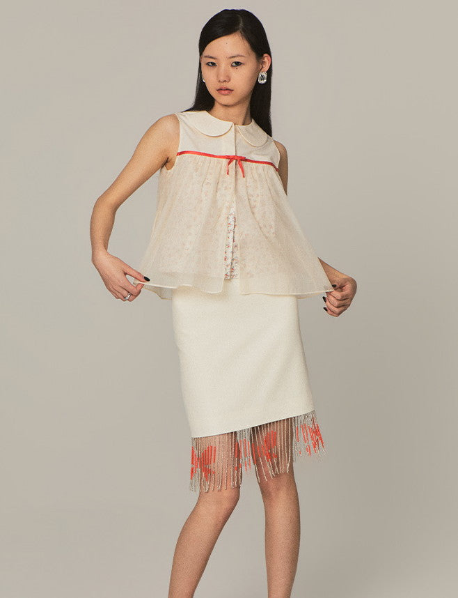 Tassel Nichi Elegant Plain Fringe Skirt