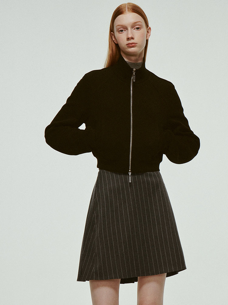 Coton zip simple chic simple parka