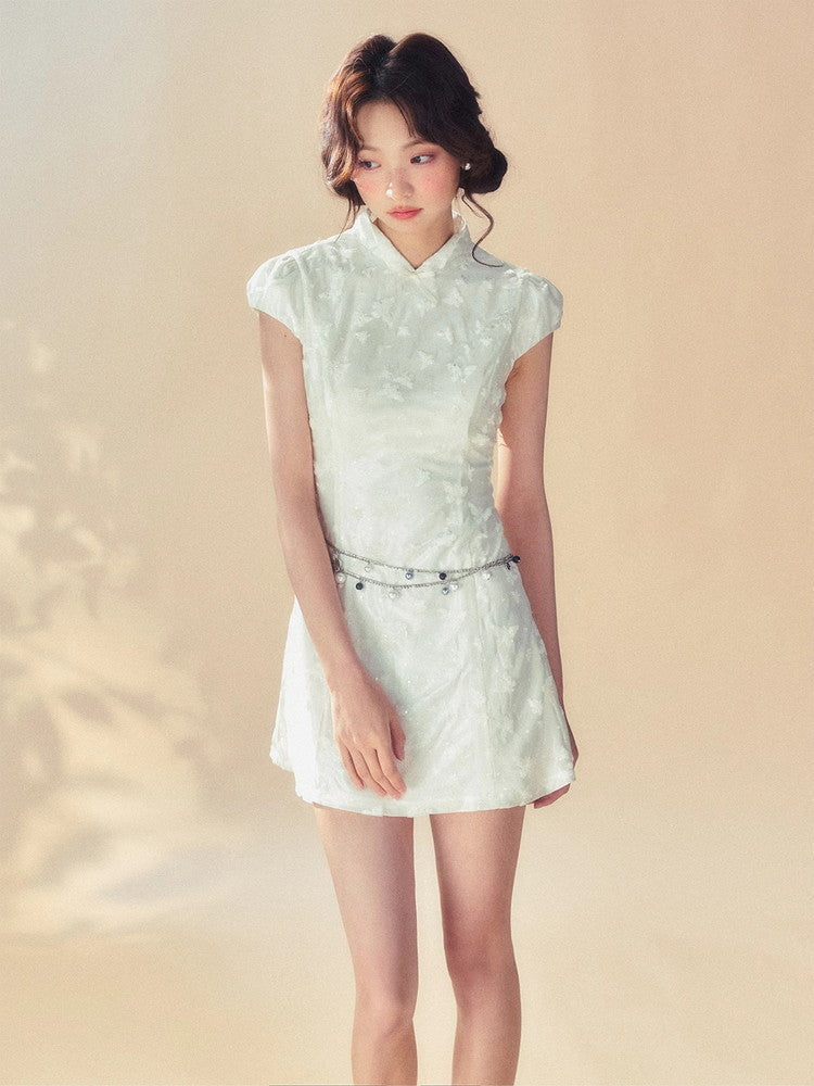 Lace Short Ribbon Embroidery Chic Dress