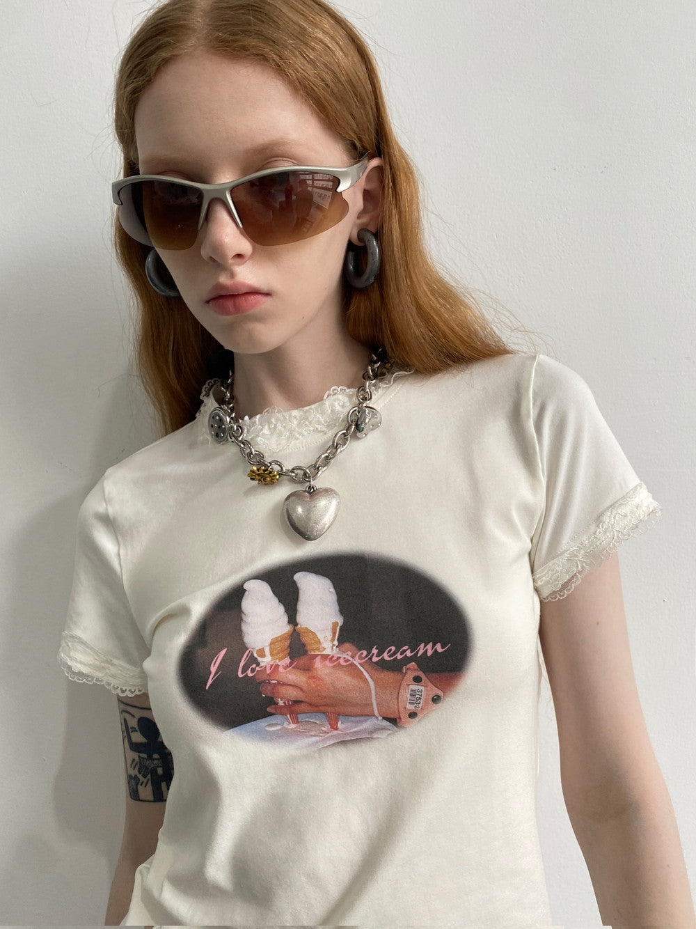 Casual einfaches Retro-Print-Shirt