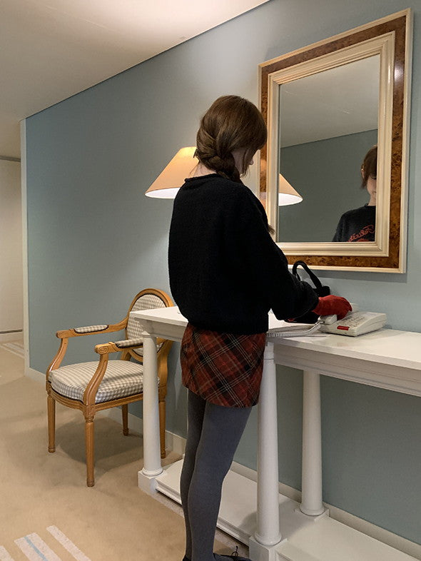 Ribbon Cute Crew-Neck Sweater Knit