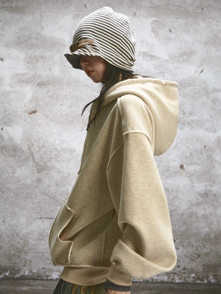 Hoodie Casual Oversize Drop-Shoulder Parka