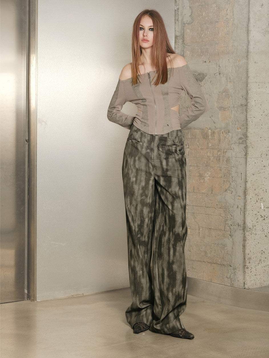 Off-Shouder-Seitenschnitte Nichi Enge Reißverschlüsse